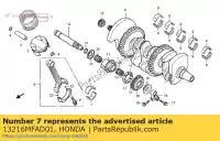 13216MFAD01, Honda, Roulement c, bielle honda cbf  a f fa ft cbf1000 cbf1000a cbf1000s cbf1000t cbf1000sa cbf1000ta cbf1000f cbf1000fa cbf1000fsa cbf1000fta cbf1000fs cbf1000ft 1000 , Nouveau