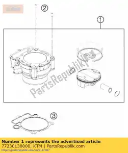 ktm 77230138000 cilindro e pistão - Lado inferior