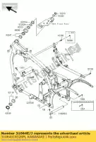 31064018326M, Kawasaki, pipe-comp,rear cross,f.m vn900 kawasaki  vn 900 2009 2010 2015 2017 2018 2019, New