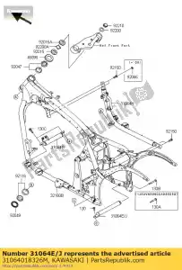 kawasaki 31064018326M pipe-comp, croce posteriore, f.m vn900 - Il fondo