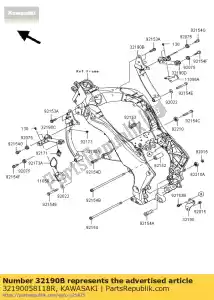 kawasaki 32190058118R mecanismo de suporte, f.s.black zx100 - Lado inferior