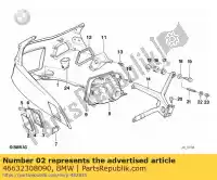 46632308090, BMW, patta patinata destra (dal 06/1988) bmw  750 1000 1984 1985 1986 1987 1988 1989 1990 1991 1992 1993 1994 1995, Nuovo