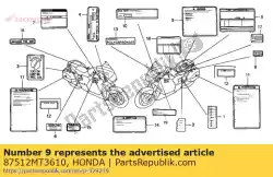 Qui puoi ordinare nessuna descrizione disponibile al momento da Honda , con numero parte 87512MT3610: