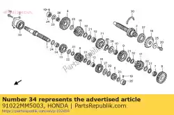 Ici, vous pouvez commander le aiguille brg auprès de Honda , avec le numéro de pièce 91022MM5003: