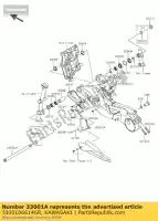 33001066146R, Kawasaki, Braço-comp-balanço, m.f.s.bla kawasaki h hr ninja 2 1000, Novo