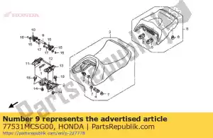 honda 77531MCSG00 barra, regulador de assento - Lado inferior