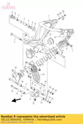 laars, rubber van Yamaha, met onderdeel nummer 5EL221890000, bestel je hier online: