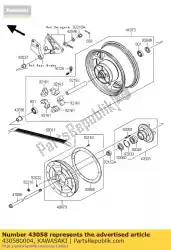 ring, achterpoelie vn2000-a1h van Kawasaki, met onderdeel nummer 430580004, bestel je hier online: