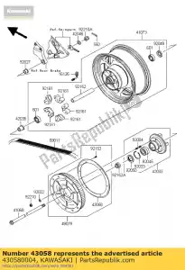 kawasaki 430580004 anel, polia traseira vn2000-a1h - Lado inferior