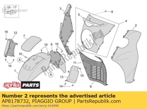 aprilia AP8178732 lh front fairing. grey - Bottom side