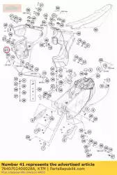 Tutaj możesz zamówić zbiornik paliwa kpl. Przód r / s od KTM , z numerem części 7640701400028A: