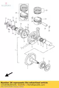 Suzuki 1210038200100 jeu de pistons - La partie au fond