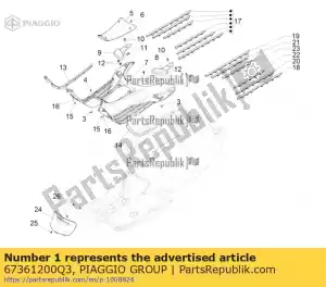 Piaggio Group 67361200Q3 apoio para os pés pintado - Lado inferior