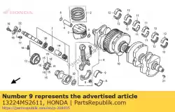 Here you can order the bearing a, connecting rod (brown) from Honda, with part number 13224MS2611: