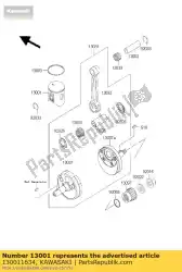 Aquí puede pedir motor de pistones, tamaño b de Kawasaki , con el número de pieza 130011634: