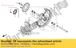 Aquí puede pedir rodamiento, bola radial, 6204 (uu) de Honda , con el número de pieza 91052MBC004: