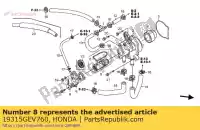 19315GEV760, Honda, cubierta comp., termostato honda nps 50 2005 2006 2007 2008 2009 2010 2011 2012, Nuevo