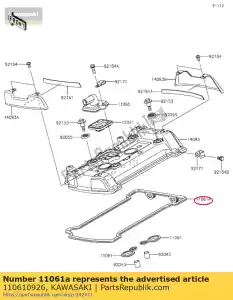 kawasaki 110610926 junta, tampa da cabeça en650aff - Lado inferior