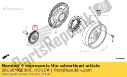 Ici, vous pouvez commander le réducteur, réducteur de démarrage (61t / 11t) auprès de Honda , avec le numéro de pièce 28130MGE000: