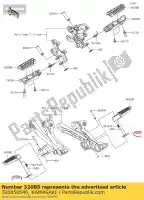 320850046, Kawasaki, tappo, gradino posteriore zr1200-a4h kawasaki  gtr tr zrx zx zxr zzr 600 900 1200 1400 2000 2001 2002 2003 2004 2005 2006 2007 2008 2009 2010 2011 2012 2013 2014 2015 2016 2017 2018 2019 2020 2021, Nuovo