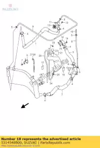 Suzuki 5314548B00 kussen, spatbord - Onderkant