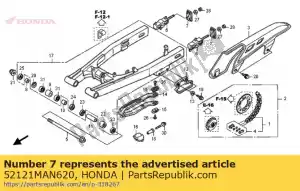 honda 52121MAN620 plate, chain tensioner - Bottom side