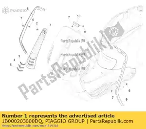 Piaggio Group 1B000203000DQ tampa da direção pintada - Lado inferior