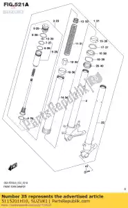 Suzuki 5115201H10 arbusto, guía - Lado inferior