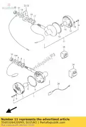 Ici, vous pouvez commander le lampe, rr. Turn auprès de Suzuki , avec le numéro de pièce 3560326420999: