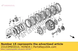 Here you can order the gear, primary drive (38t) from Honda, with part number 23103MEG010: