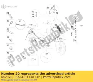 Piaggio Group 642978 soporte con u.p. - Lado inferior