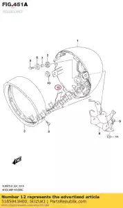 Suzuki 5185943H00 plate, h/lamp h - Bottom side