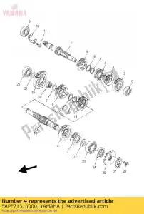 yamaha 5APE71310000 versnelling, 3e rondsel - Onderkant