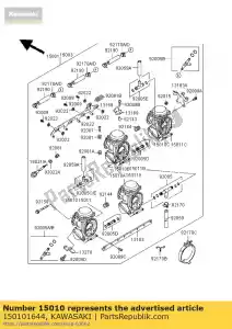 Kawasaki 150101644 carburetor,lh,outside - Bottom side