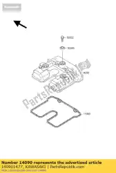 Aquí puede pedir cubierta, cabeza klx250-e2 de Kawasaki , con el número de pieza 140901477: