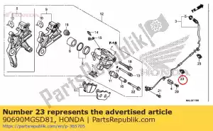 Honda 90690MGSD81 clip, kabel, 12mm - Onderkant