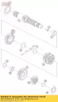 60333005000, KTM, engrenagem intermediária 5. engrenagem ktm  adventure super adventure super duke 1050 1090 1190 1290 2013 2014 2015 2016 2017 2018 2019 2020, Novo