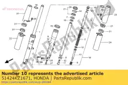 Ici, vous pouvez commander le douille, tube de fourche auprès de Honda , avec le numéro de pièce 51424KZ1671: