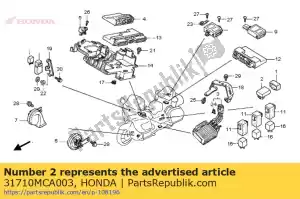 Honda 31710MCA003 regulador comp., reverso - Lado inferior