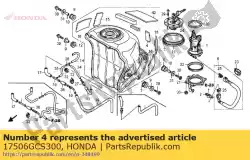 Qui puoi ordinare nastro, protezione serbatoio da Honda , con numero parte 17506GCS300: