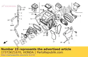 Honda 17372KZ1670 tubo b, respirador - Lado inferior