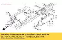 18373HA0003, Honda, banda, ex. silencioso honda trx vfr 350 750 1989 2000 2001 2002 2003 2004 2005 2006, Novo