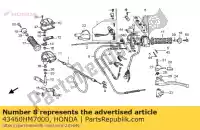 43460HM7000, Honda, comp. de cabo, freio de mão honda trx400fw fourtrax foreman 400 , Novo