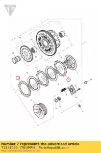 triumph T1171365 schijf frictie koppeling b - Onderkant