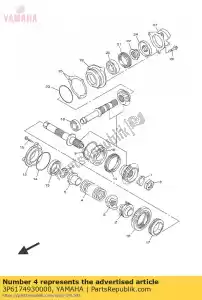 yamaha 3P6174930000 spring, transmission shift - Bottom side