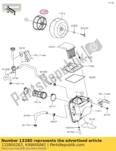 Kawasaki 132800263 poseedor - Lado inferior