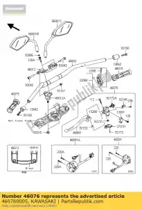 kawasaki 460760005 lever-assy-grip,clutch zr1000- - Bottom side