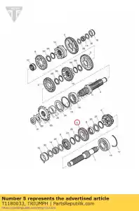 triumph T1180033 versnelling boven ingang - Onderkant