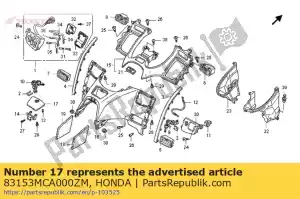 Honda 83153MCA000ZM lid,shelte*r287m* - Bottom side