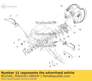 Piaggio Group 85256R number-plate light - Bottom side